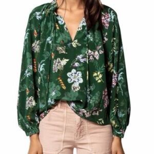 Zadig & Voltaire Green Floral Blouse